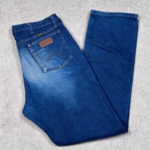 Wrangler 47MWZPW Men Jeans 38x34 Dark Wash Regular Fit Denim